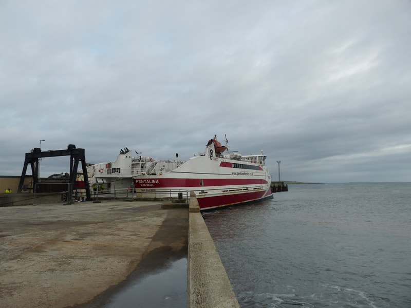 Modern ferries cross the Pentland Firth to transport visitors, including us, and freight to and from the Orkney Islands in little more than one hour.
