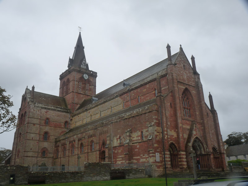 The magnificent St Magnus Cathedral dominates the town of Kirkwall and was built over 300 years from the 12th Century, a construction that would have required a substantial work force.